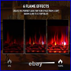 32 1500W Recessed Electric Heater Fireplace Insert 6 Flame Effects TV Stands SW