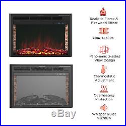 32 Electric Fireplace Insert Heater Wall Mounted with Remote Control 750With1500W