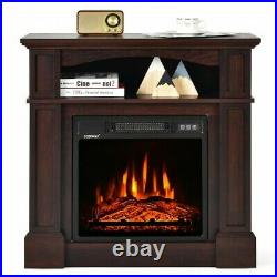 32 Electric Fireplace Mantel TV Stand Log Heater Insert WithRemote 1400W Powerful