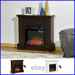 32 Electric Fireplace Mantel TV Stand Log Heater Insert with Remote, 1400W