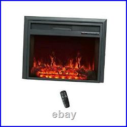 32 Inch Wide Electric Fireplace Insert, Portable Free-Standing Heater with Remo