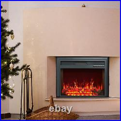 32 Inch Wide Electric Fireplace Insert, Portable Freestanding Heater with Remote