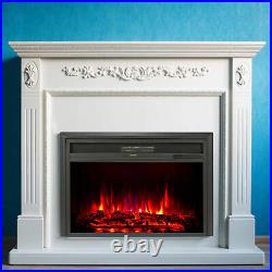 32 Recessed Electric Heater Fireplace Insert w Remote Control Thermostat 1500W