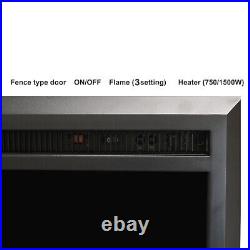 32 inch Electric Fireplace Insert, Heater, Weathered Concrete Interior 750/1500W
