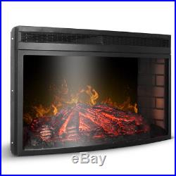 33 3D Infrared Quartz Electric Fireplace Insert with Timer and Flame Option