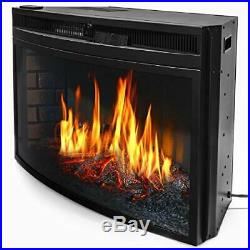 33 Curved Ventless Electric Heater Fireplace Insert Wood Fireplace Wall Mounted