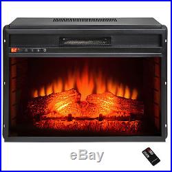 33 Electric Fireplace Freestanding Insert Heater Orange Flames with Logs & Remote