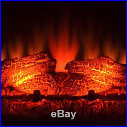 33 Electric Fireplace Freestanding Insert Heater Orange Flames with Logs & Remote