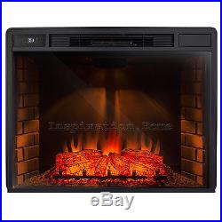 33 Electric Fireplace Insert Free Standing Firebox Heater 3D Flame Logs Remote
