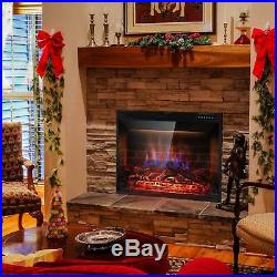 33 Electric Fireplace Insert Recessed in Wall Freestanding Heater Large Screen