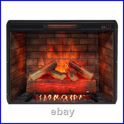 33 Electric Fireplace Insert Touch Panel Heater Overheat Protection with Trim Kit