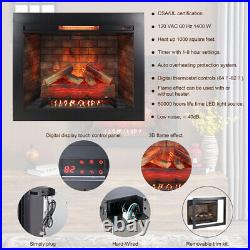 33 Electric Fireplace Insert Touch Panel Heater withOverheat Protection /Trim Kit