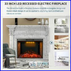 33 Electric Fireplace Recessed insert or Wall Mounted Standing Electric Heater