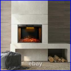 33'' Embedded Led Electric Fireplace Insert Heater 3 Top Light Colors Remote New