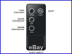 33 Inch Western Electric Fireplace Insert with Remote Control, 750/1500W, Black