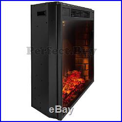 33 Insert Free Standing Electric Fireplace Firebox Heater 3D Flame Logs Remote
