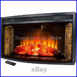 33 Insert Freestanding 4 Setting Adjustable Electric Fireplace Heater with Remote