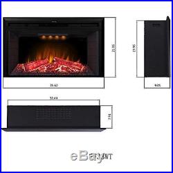 33 Roluxy Electric Fireplace Insert Log Speaker, Remote Control, 750/1500W