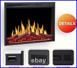 34Electric Fireplace Insert, 750With1500W, Remote Control, Log Color, Timer, CA92408