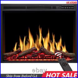 34Electric Fireplace Insert, 750With1500W, Remote Control, Log Color, Timer, GA30519