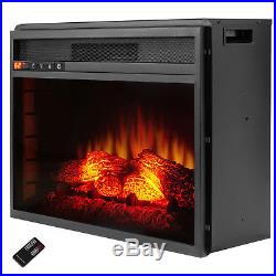 34 Black Insert Freestanding 22 Settings Logs Electric Fireplace Heater