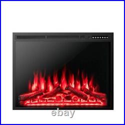 34 Electric Fireplace Insert Heater Log Flame Effect 1500W with Remote Control