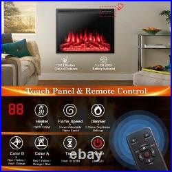 34 Electric Fireplace Insert Heater Log Flame Effect 1500W with Remote Control