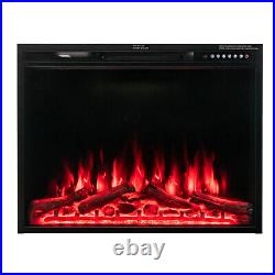 34 Electric Fireplace Insert Heater Log Flame Effect with Remote Control 1500W