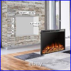34 Electric Fireplace Insert, Infrared Electric Fireplace, 3 Color with Log