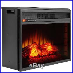 34 Electric Heat Fireplace Insert Freestanding Remote Orange 3D flames with Logs