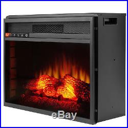 34 Electric Heat Fireplace Insert Freestanding Remote Orange 3D flames with Logs