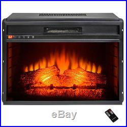 34 Freestanding Insert Heat Electric Fireplace Remote with 3D Flame Logs Heater