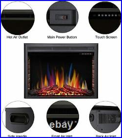 34 Inch Electric Fireplace Insert, Infrared Electric Fireplace, Three 3D Color