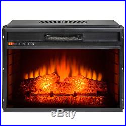34 in. Insert Freestanding Electric Fireplace Heater Timer Remote Firebox Logs