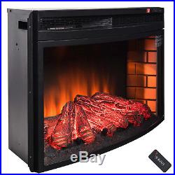 35 Black Freestanding Insert 22 Setting Log Electric Fireplace Heater with Remote