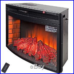 35 Black Freestanding Insert 22 Setting Log Electric Fireplace Heater with Remote