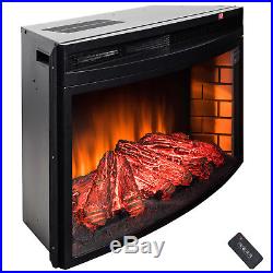 35 Black Freestanding Insert 22 Settings Fireplace Heating Gear Logs Electric