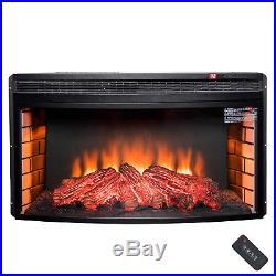 35 Black Freestanding Insert 22 Settings Fireplace Heating Gear Logs Electric