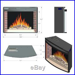 35 Black Freestanding Insert 22 Settings Logs Electric Fireplace Heating Gear