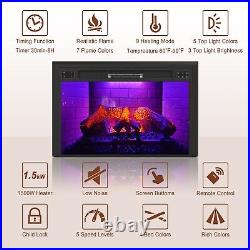 35 Electric Fireplace Recessed 1500W Fireplace Heater withRemote Control/Timer