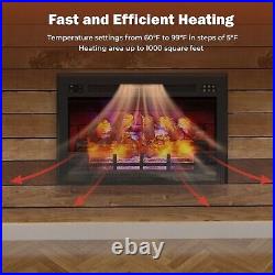 35 Electric Fireplace Recessed 1500W Fireplace Heater withRemote Control/Timer