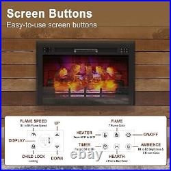 35 Electric Fireplace Recessed 1500W Fireplace Heater withRemote Control/Timer