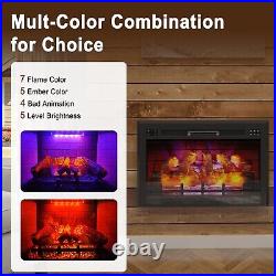 35 Electric Fireplace Recessed 1500W Fireplace Heater withRemote Control/Timer