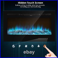 361500W Fireplace Electric Embedded Insert Heater Glass Log Flame Remote Contrl