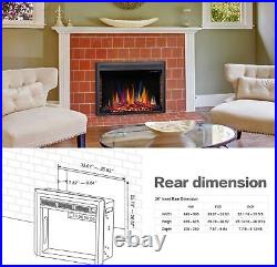 36Electric Fireplace Insert, Freestanding Recessed Electric Stove Heater, Remote