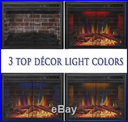 36Electric Fireplace Insert, Traditional recessed Stove Heater with timer, remote