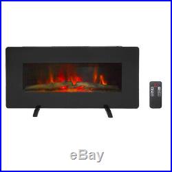 36 1400W Electric Fireplace Heater Wall Insert Freestanding Remote Black