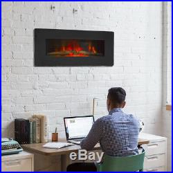 36 1400W Electric Fireplace Heater Wall Insert Freestanding Remote Black