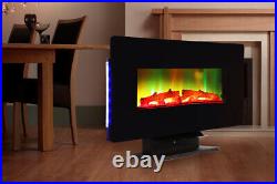 36 1400W Recessed Wall Mounted Electric Fireplace Insert with Remote Control