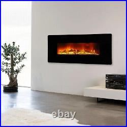 36 1500W Electric Fireplace Insert Recessed and Wall Mounted Heater with Remote